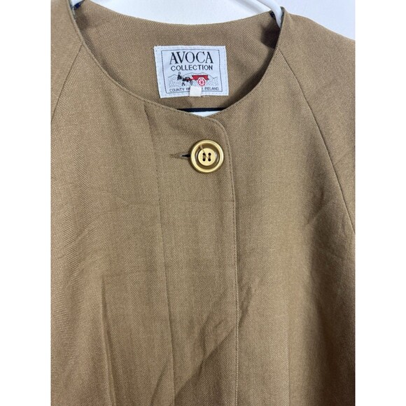 AVOCA COLLECTION WOOL KNIT COAT BROWN GOLD BUTTONS IRELAND WOMEN'S SIZE S - Picture 5 of 13